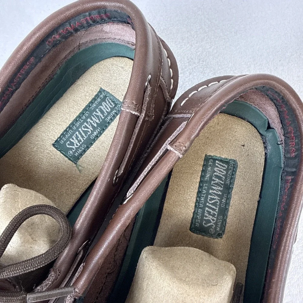 Dock Masters Hampton Men's SZ 10.5 W Leather Boat Shoes Deck Loafers Hand Sewn